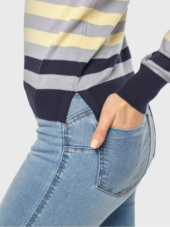 Вязаный джемпер с декоративной планкой на пуговицах сзади LDK 008 || ВТЖП Джемпер жін. CONTE ELEGANT LDK008 16С-73СП, р.170,176-84, синій-жовтий