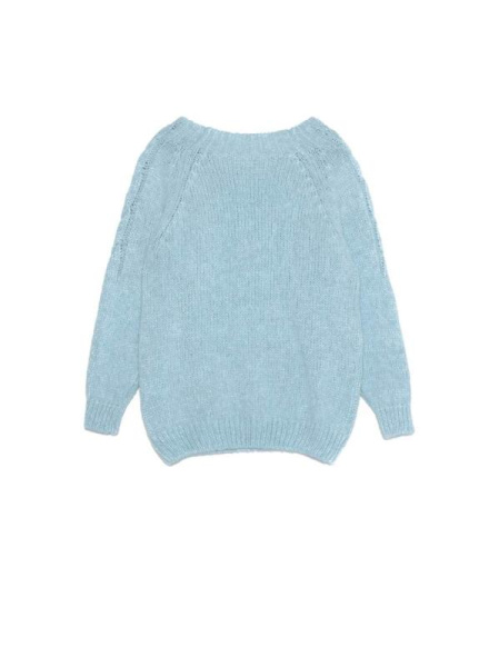 Вязаный джемпер с косами из объемной пряжи с шерстью и мохером LDK 077