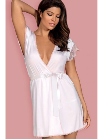 Пеньюар Obsessive Girlly peniuar Бело-розовый