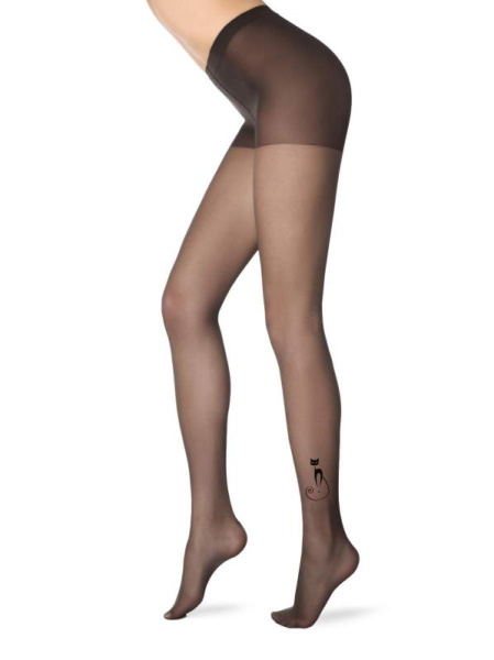 Тонкие колготки с тату-рисунком FLOConte Kids Lycra, р.4, Nero Тонкие колготки с тату-рисунком FLOConte Kids Lycra, р.4, Nero