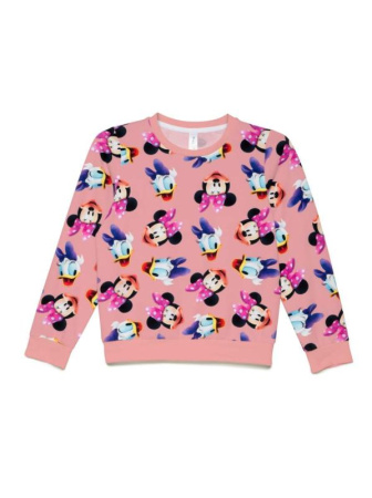 Хлопковый свитшот с ярким принтом Disney 967 || Джемпер дів. CE DISNEY DD 967, р.104,110-56, pink friends