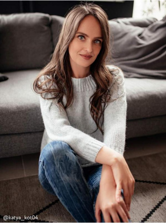 Вязаный джемпер с косами из объемной пряжи с шерстью и мохером LDK 077 || Джемпер жін. CE LDK077 19С-37СП, р.170-88, cream tan