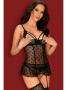 Комплект Obsessive Heartia corset  Черный