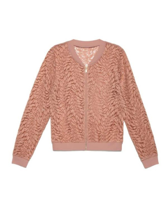 Ультрамодный бомбер из кружева LJ 903 || Жакет жін. CE LJ 903, р.170-100-106, dusty rose