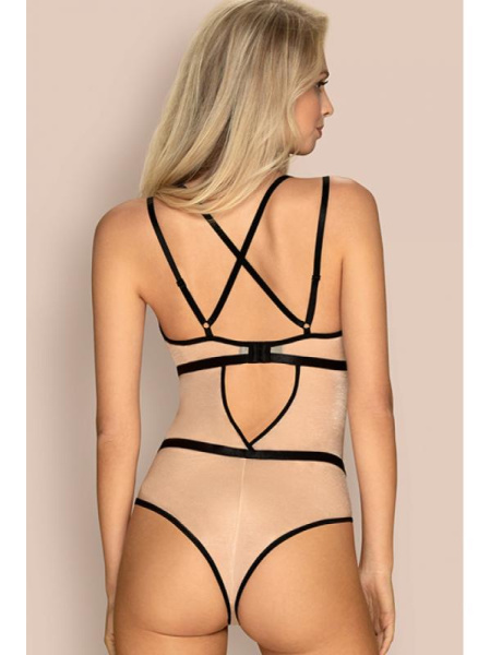 Боди Obsessive Nudelia Телесно-черный