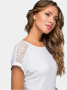Футболка со вставкой из кружева  LD 634 || ВТЖ Джемпер жін. CELG LD 634, р.170,176-84, білий
