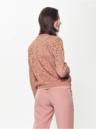 Ультрамодный бомбер из кружева LJ 903 || Жакет жін. CE LJ 903, р.170-100-106, dusty rose
