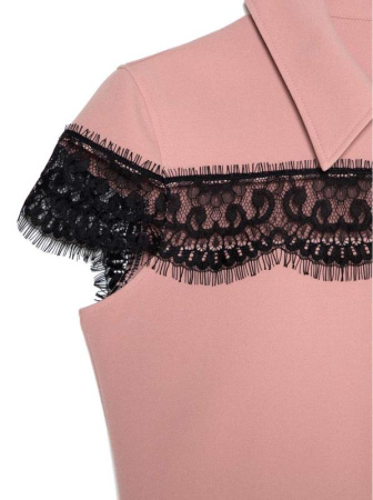 Платье приталенного силуэта с фактурным кружевом LPL 1038 || Плаття жін. CE LPL 1038, р.164-96-102, dusty rose-black