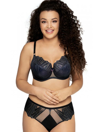 Комплект Ava Glam Rock - бюстгальтер полумягкий AV 1950 и бразилианки AV 1950/b Черный