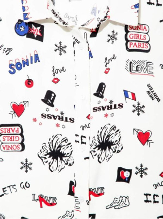 Легкое платье-рубашка с яркими рисунками LPL 889 || Плаття жін. CE LPL 889, р.170-84-90, white-ultramarine