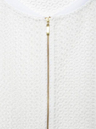 Ультрамодный бомбер из кружева с рукавами \u00be LJ 895 || Жакет жін. CE LJ 895, р.170-84-90, off-white