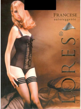 Чулки женские LORES Francese 20 autoreggente, 1/2, bianco(белый)