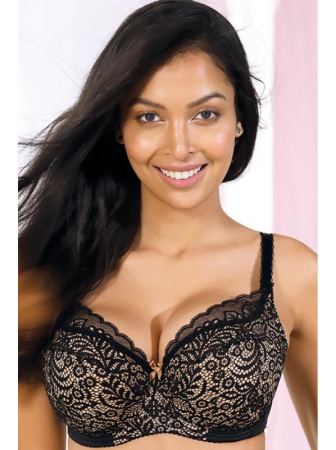 Бюстгальтер с уплотненной чашкой Dama Kier Batis Черно-телесный Бюстгальтер с уплотненной чашкой Dama Kier Batis Черно-телесный