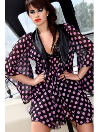 Халат Pigeon P-328/1 Черно-розовый