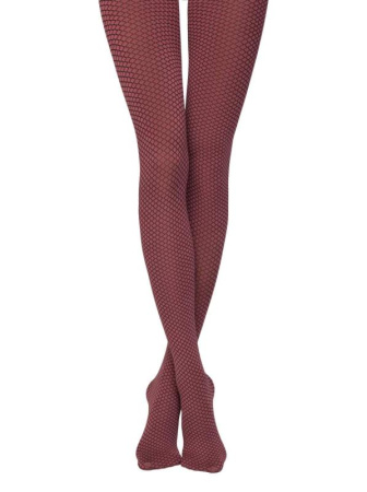 Плотные меланжевые колготки DIAMOND Lycra, р.3, bordo