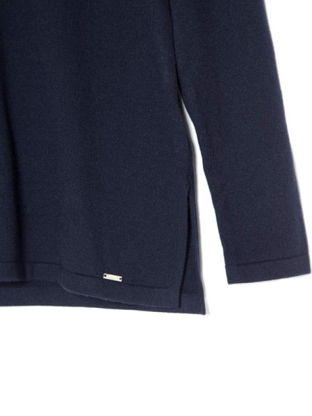 Удлиненный вязаный пуловер с разрезами по бокам LDK 056