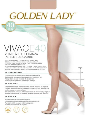 Колготки без шортиков GOLDEN LADY Vivace 40, 2, camoscio(тёмный загар)