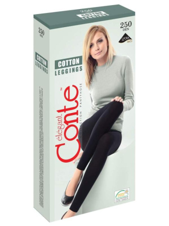 Хлопковые леггинсы COTTON LEGGINGS 250 Lycra, р.3, Nero || Хлопковые леггинсы COTTON LEGGINGS 250 Lycra, р.3, Nero