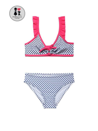 Купальник в мелкий горошек PARTY BUBBLE || Костюм купальний для дівчат СE PARTY BUBBLE, р.98,104-52, white-blue Купальник в мелкий горошек PARTY BUBBLE || Костюм купальний для дівчат СE PARTY BUBBLE, р.98,104-52, white-blue