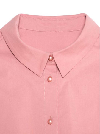 Классическая однотонная рубашка из хлопка LBL 1041 || Блуза жін. CE LBL 1041, р.170-100-106, dusty rose