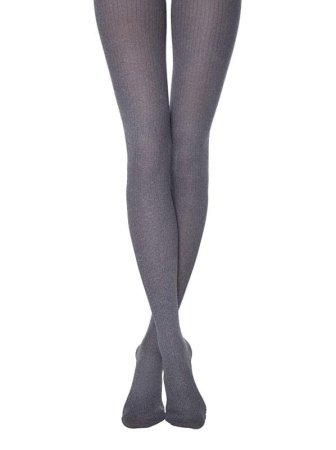 Меланжевые колготки с рельефным вертикальным рисунком STORY Lycra, р.4, grey