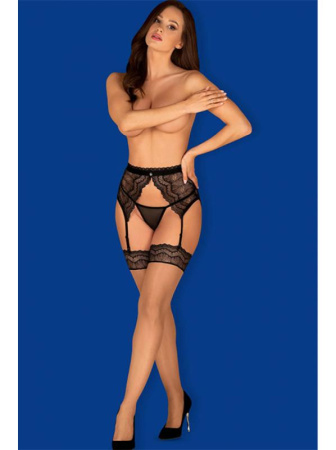 Чулки под пояс Obsessive Isabellia Телесно-черный