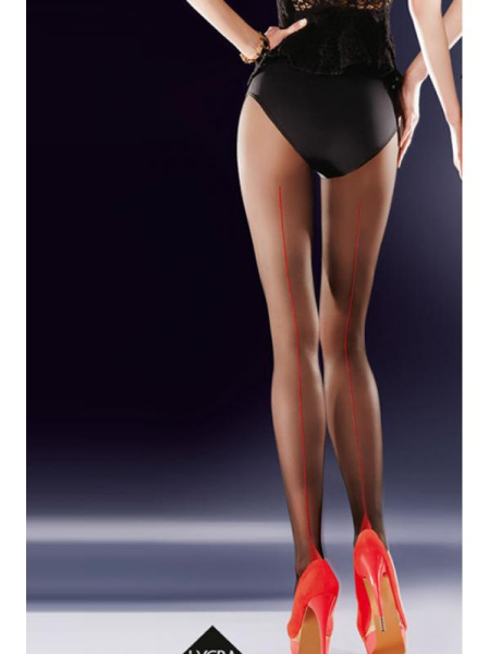 Колготки Gabriella Bella 20 den без трусиковой части Черно-красный Колготки Gabriella Bella 20 den без трусиковой части Черно-красный