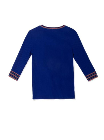 Ультрамодный джемпер в рубчик с контрастными манжетами и мерцающим блеском 835 || Джемпер жін. CE LD 835, р.170-92, electric blue