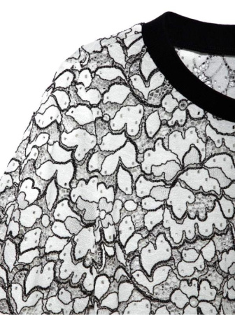 Кружевной джемпер с объемными рукавами LD 904 || Джемпер жін. CE LD 904, р.170-84, off-white-black