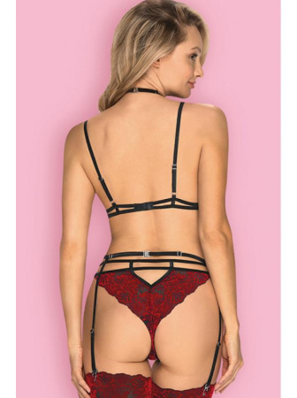 Комплект Obsessive Sugestina set Бордово-черный || Комплект Obsessive Sugestina set Бордово-черный