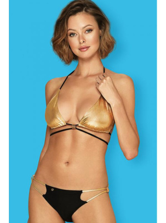 Купальник раздельный Obsessive Goldivia - бюст с мягкой чашкой и бразилианки Черно-золотой