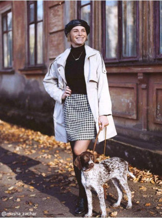 Стильная юбка A-силуэта COCO || Спідниця жін. CE COCO, р.164-98, black-ivory