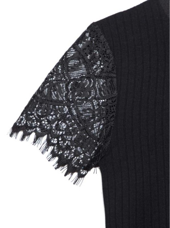 Фактурный боди-топ из вискозы премиального качества с кружевом LBD 1034 || Боді жін. CE LBD 1034, р.164-92-98, black Фактурный боди-топ из вискозы премиального качества с кружевом LBD 1034 || Боді жін. CE LBD 1034, р.164-92-98, black