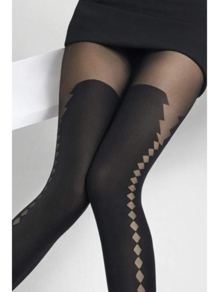 Колготки с имитацией чулок MARILYN Nadia J09, 1/2, black(черный)