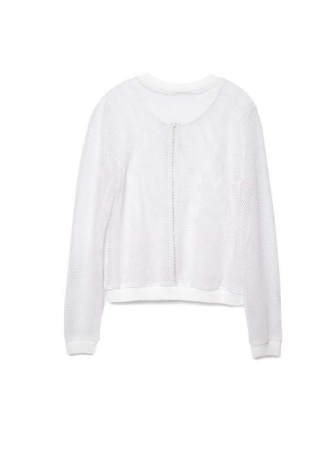 Белый фактурный бомбер в сеточку на молнии LJ 1133 || Жакет жін. CE LJ 1133, р.170-100-106, white