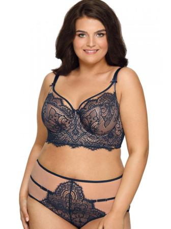 Комплект Ava Crystal - бюстье с мягкой чашкой AV 1396/2 и полные трусики AV 1396/2 Сине-бежевый