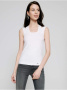 Однотонный топ из вискозы с фигурным декольте LD 1124 || Джемпер жін. CE LD 1124, р.170-92, white