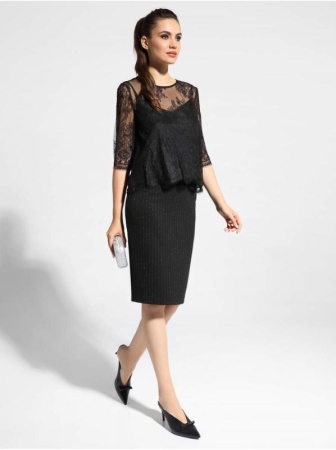 Черная вечерняя блузка LBL 1060 || Блуза жін. CE LBL 1060, р.170-96-102, royal black