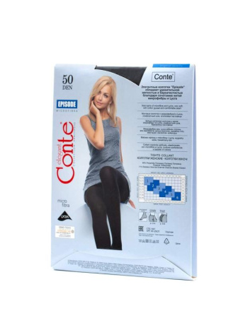 Теплі колготки з ниток мікрофібри і лайкри EPISODE 50 Lycra, р. 4, Nero