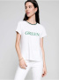 Белая футболка с сияющей вышивкой &quot;Green&quot; LD 1108 || Джемпер жін. CE LD 1108, р.170-84, white