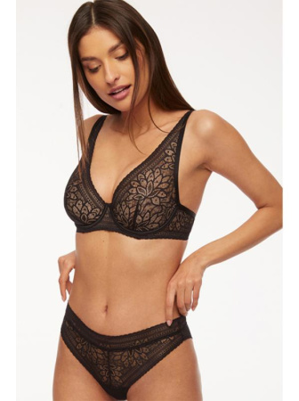 Комплект Kinga Mandala - бюстгальтер push up PU-855 и бразилианки B-855/3 Черный