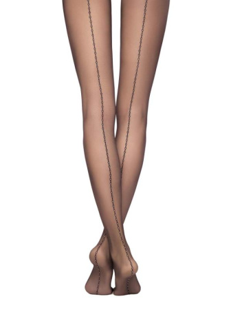 Колготки с имитацией шва из люрекса INSIGHT Lycra, р.4, Grafit