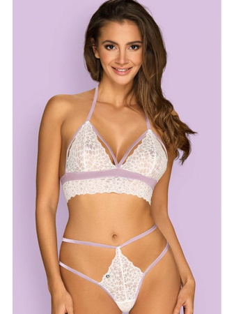 Комплект Obsessive Lilyanne set Бело-лиловый