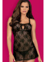 Комплект Obsessive Behindy babydoll Черный