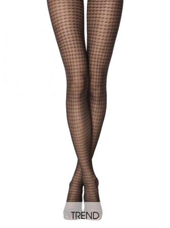 Колготки с рисунком &quot;гусиная лапка&quot; ENCORE Lycra, р.2, Nero