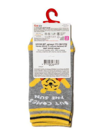 Носки дет. CK DISNEY 17С-126/1СПМ, р.12, 457 серый || Шкарпетки дит. CK DISNEY 17С-126/1СПМ, р.14, 456 блідо-бірюзовий