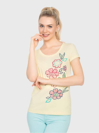 Футболка с цветочным рисунком LD 741