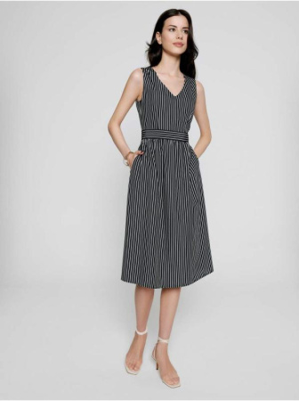 Платье в полоску без рукавов из вискозы премиального качества LPL 1141 || Плаття жін. CE LPL 1141, р.170-96-102, black-white