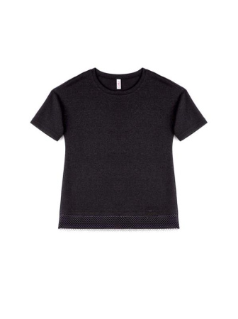 Джемпер с металлическим блеском и сетчатым кружевом 828 || Джемпер жін. CE LD 828, р.170-100, Nero