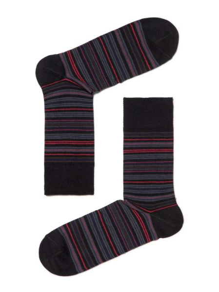 НОСКИ МУЖСКИЕ 14С2122-Д38, р.29, 022 ЧЕРНЫЙ-Т.ВИШНЕВЫЙ